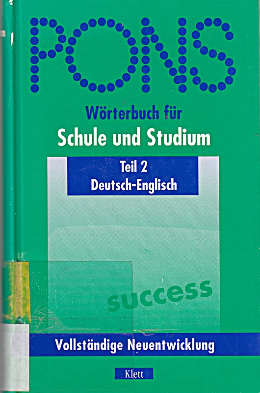 PONS Wörterbuch für Schule und Studium, Deutsch-Englisch, Teil II