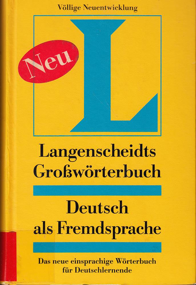 Langenscheidts Grobworterbuch Deutsch Als Fremdsprache
